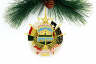 2000 Six Flags and State Shield Ornament