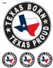Texas Born Texas Proud Decal - Large +3