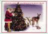 Santa at tree Christmas Card