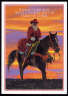 Santa on horseback with lights Christmas Card