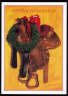 Saddle with wreath and gifts Christmas Card