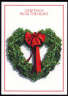 Holly heart wreath Christmas Card