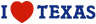 I Love Texas Bumper Sticker