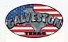 Galveston Texas US Flag oval decal