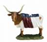 Longhorn Steer draped in a Texas flag