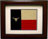 Texas Flag With Longhorn Print - Frame framed