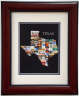 Shape of Texas print of "Texas" signs - Framed