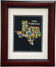 Shape of Texas print of Texas Wildflowers - Framed